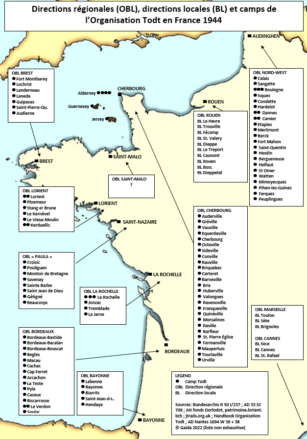 Camps of the Organisation Todt in France 1944